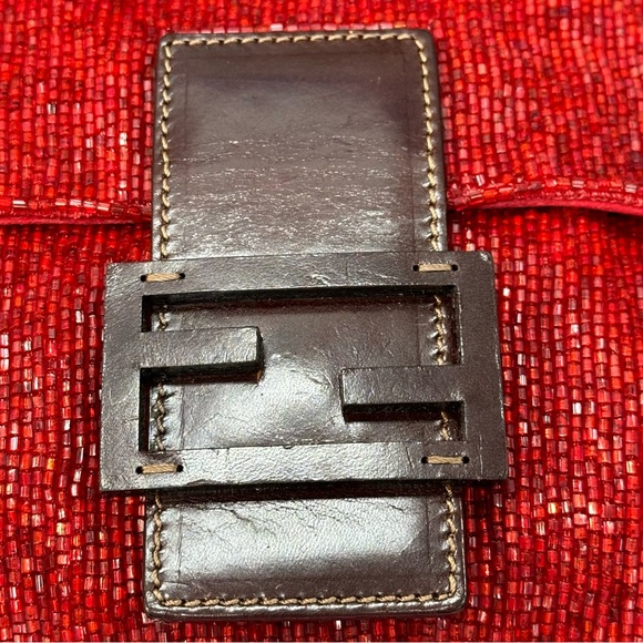 Rare Fendi Limited Edition Red Beaded Baguette - Picture 11 of 11